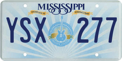 MS license plate YSX277