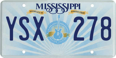 MS license plate YSX278