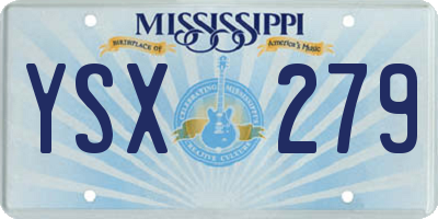 MS license plate YSX279
