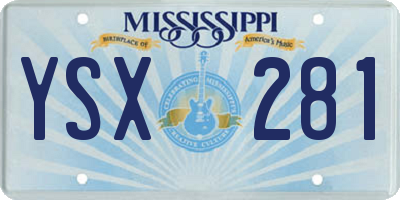 MS license plate YSX281