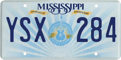MS license plate YSX284