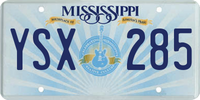 MS license plate YSX285