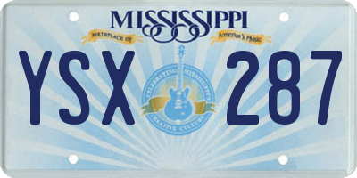 MS license plate YSX287