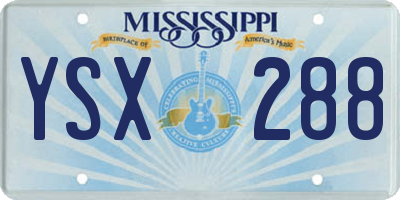 MS license plate YSX288