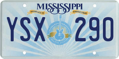 MS license plate YSX290