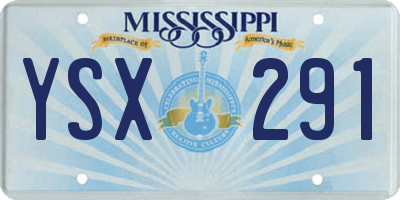 MS license plate YSX291