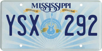 MS license plate YSX292