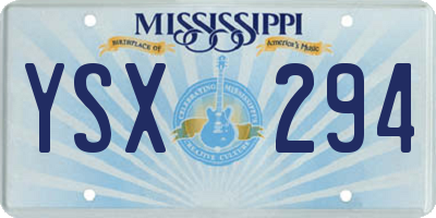 MS license plate YSX294