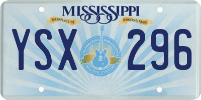 MS license plate YSX296