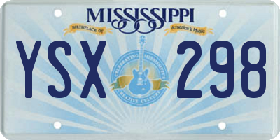 MS license plate YSX298