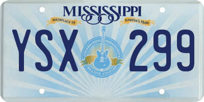 MS license plate YSX299
