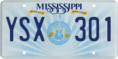 MS license plate YSX301