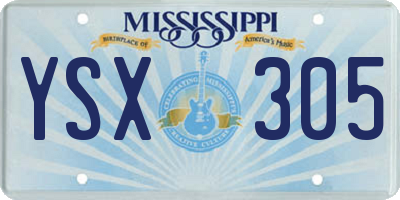 MS license plate YSX305