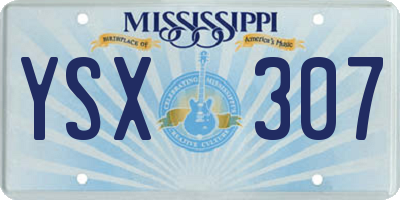 MS license plate YSX307