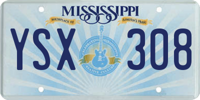 MS license plate YSX308