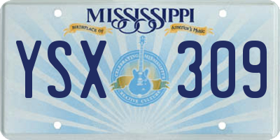 MS license plate YSX309