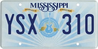 MS license plate YSX310