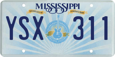 MS license plate YSX311