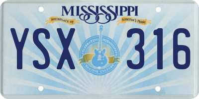 MS license plate YSX316
