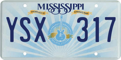 MS license plate YSX317