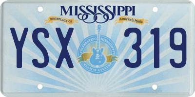 MS license plate YSX319