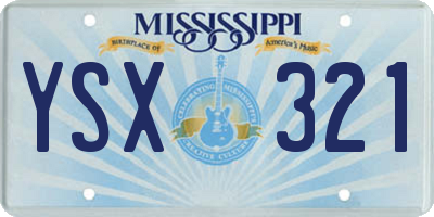 MS license plate YSX321