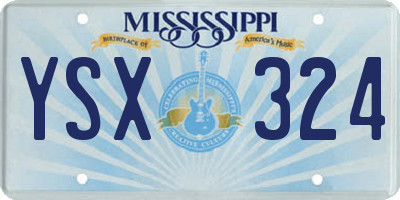 MS license plate YSX324