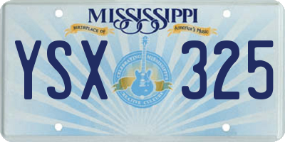 MS license plate YSX325