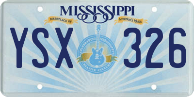 MS license plate YSX326