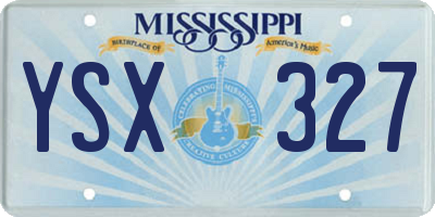 MS license plate YSX327