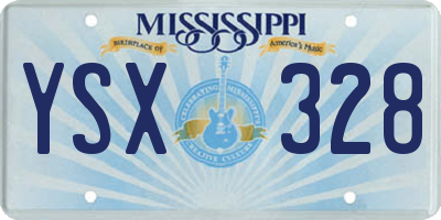 MS license plate YSX328