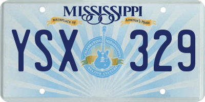 MS license plate YSX329