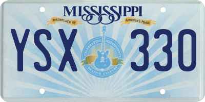 MS license plate YSX330