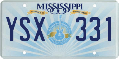 MS license plate YSX331