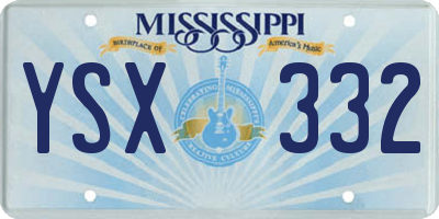 MS license plate YSX332