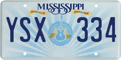 MS license plate YSX334
