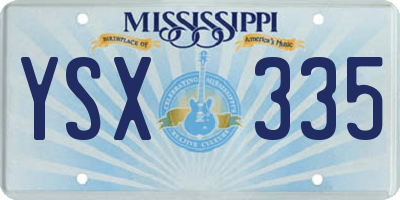 MS license plate YSX335