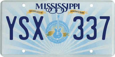 MS license plate YSX337