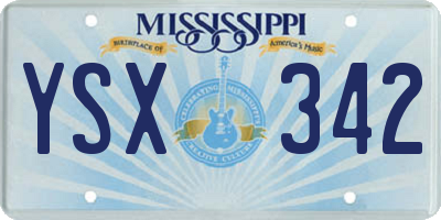 MS license plate YSX342