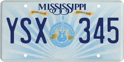 MS license plate YSX345