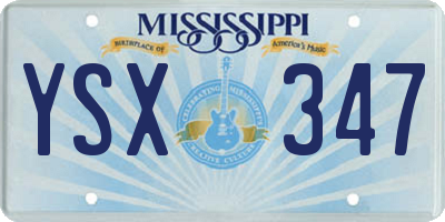 MS license plate YSX347