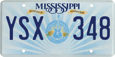 MS license plate YSX348