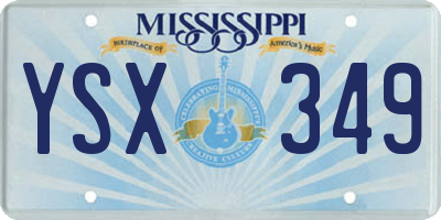 MS license plate YSX349
