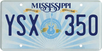 MS license plate YSX350