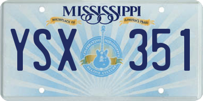 MS license plate YSX351