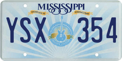 MS license plate YSX354