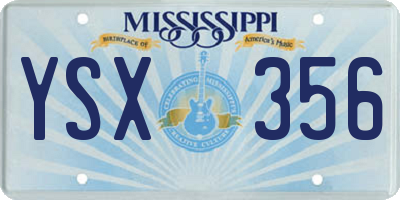 MS license plate YSX356