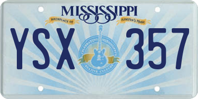 MS license plate YSX357