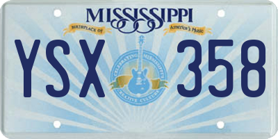 MS license plate YSX358