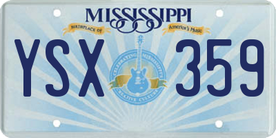 MS license plate YSX359